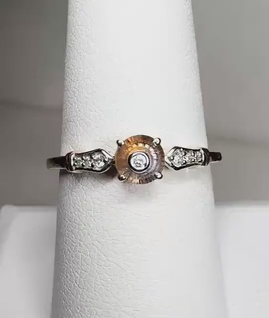 Montana Sapphire Lehrer Cut with .07ct of Diamonds in Solid 9k Gold size 8